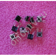 Кнопка тактовая 2pin 6x6x5mm прямой угол - комплект 10 шт.