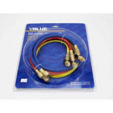 Шланг VRP-С-RYB (90 см, компл. 3шт, R22, 134, 12) Value с краном Шланг VRP-С-RYB (90 см, компл. 3шт, R22, 134, 12) Value с краном